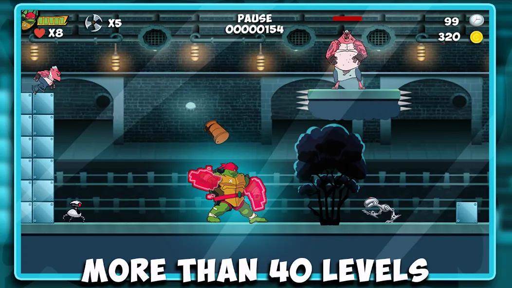 The turtle adventur ninja hero на Андроид — Много денег и бессмертие — скриншот 3