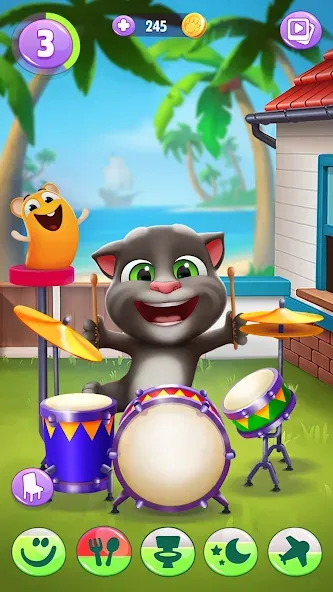 Скачать My Talking Tom 2 — Модификация Много денег и алмазов — скриншот 1