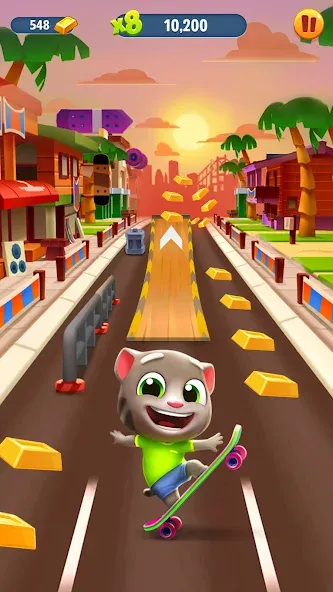 Talking Tom Gold Run MOD APK на Android — Много денег и золота — скриншот 1