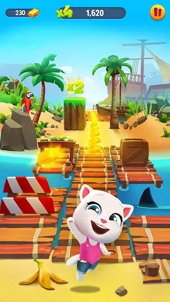 Talking Tom Gold Run MOD APK на Android — Много денег и золота — скриншот 2