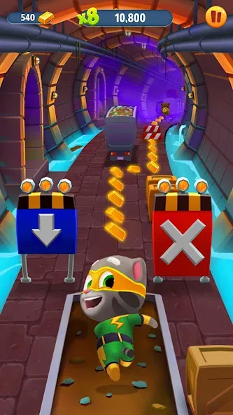 Talking Tom Gold Run MOD APK на Android — Много денег и золота — скриншот 4