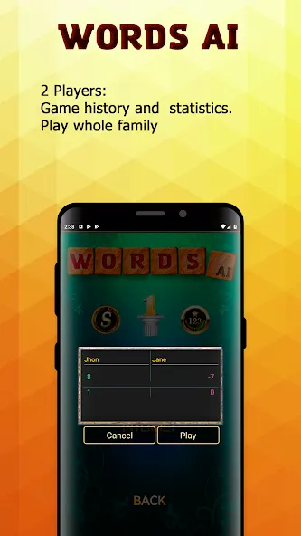 Words AI Friends Classic на Андроид — Мод Много подсказок — скриншот 3
