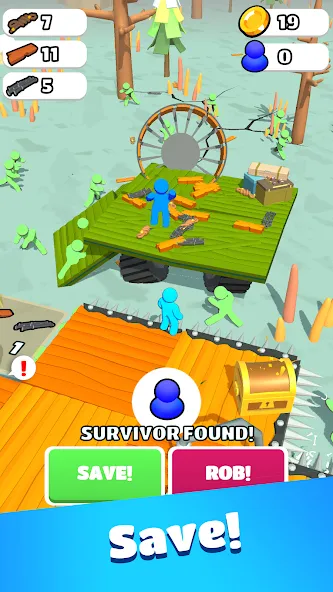 Zombie Raft Mod APK Много денег и без рекламы — Скачать на Андроид — скриншот 4