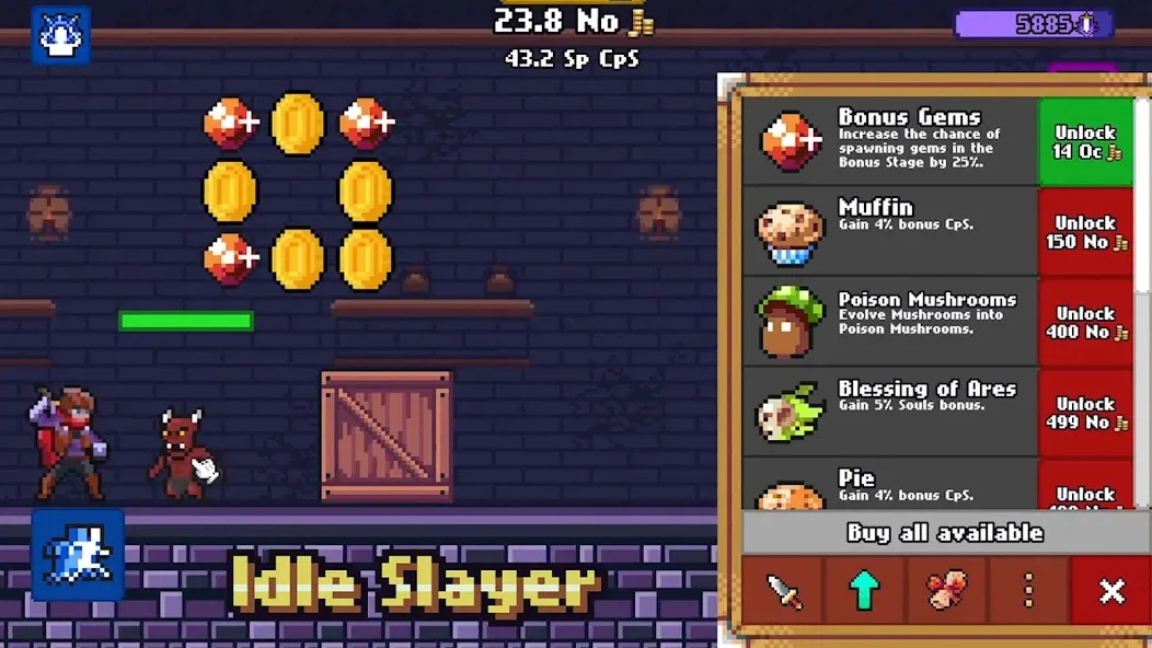 Взломанная Idle Slayer на Андроид — Много денег — скриншот 4