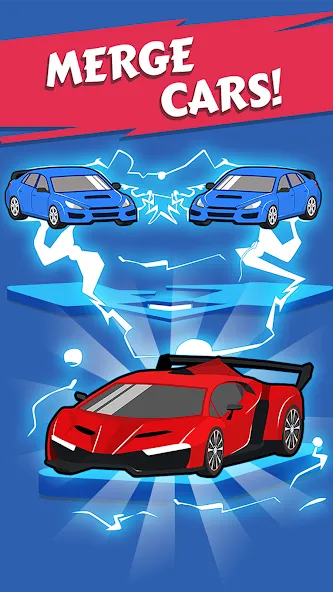 Merge Car - Idle Merge Cars MOD APK — Много денег — скриншот 2