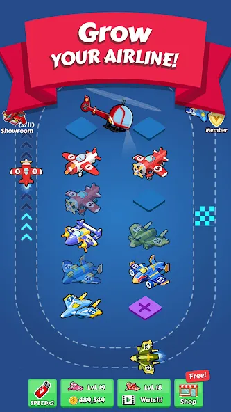 Скачать взломанную Merge Planes Idle Plane Game — Много денег — скриншот 1 Скачать взломанную Merge Planes Idle Plane Game — Много денег — скриншот 1