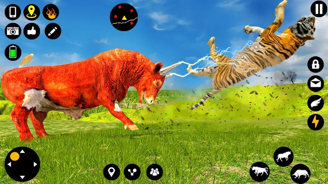 Angry Bull Attack Fight Games MOD APK на Android — Много денег — скриншот 2