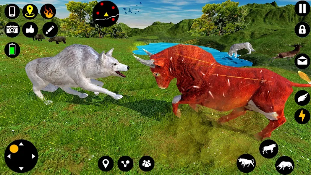 Angry Bull Attack Fight Games MOD APK на Android — Много денег — скриншот 3
