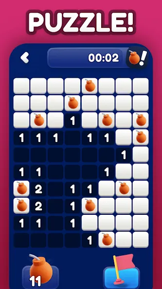 Minesweeper Bomb Mines Game MOD — Бесконечные подсказки на Андроид — скриншот 2