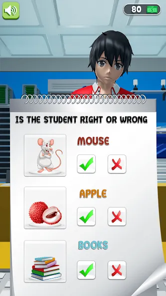Anime School Teacher Simulator MOD APK на Android — Много денег — скриншот 2