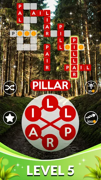Скачать Wordscapes на Android — Много денег и подсказок — скриншот 5