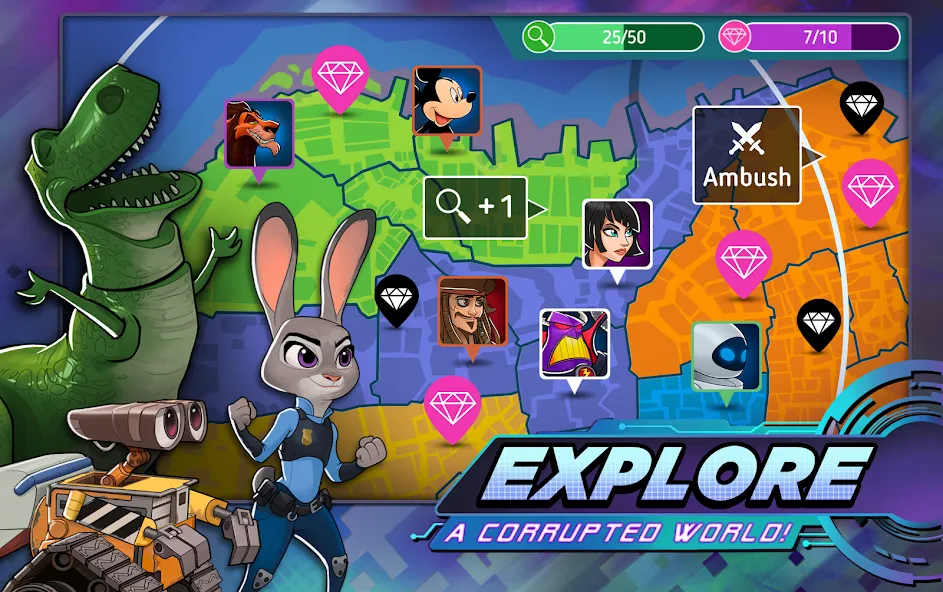 Disney Heroes: Battle Mode (Мод Много денег и бессмертие) — скриншот 5