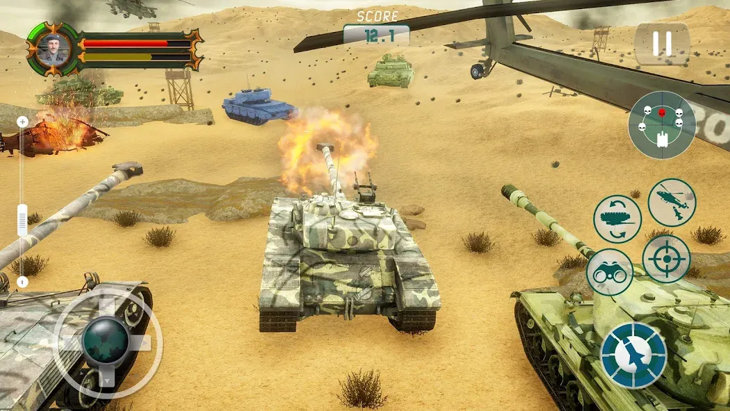 Army Tank Games Offline 3d — Мод: Много денег — скриншот 1