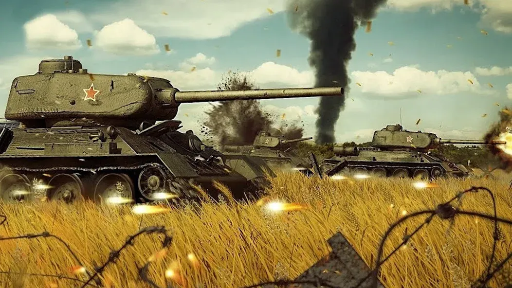 Army Tank Games Offline 3d — Мод: Много денег — скриншот 3