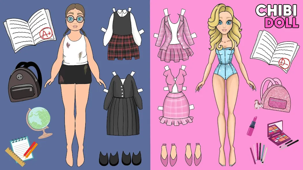 Chibi Dolls Dress Up Games — Взломанная версия (Все открыто) — скриншот 4
