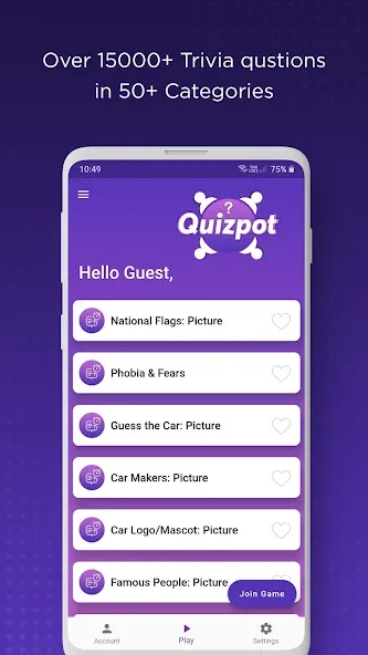 Скачать QuizPot: Group GK Quiz Trivia (Мод: Все ответы открыты и нет рекламы) на Андроид — скриншот 2 Скачать QuizPot: Group GK Quiz Trivia (Мод: Все ответы открыты и нет рекламы) на Андроид — скриншот 2