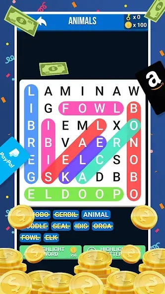 Make Money: Word Search на Андроид — Много денег — скриншот 2