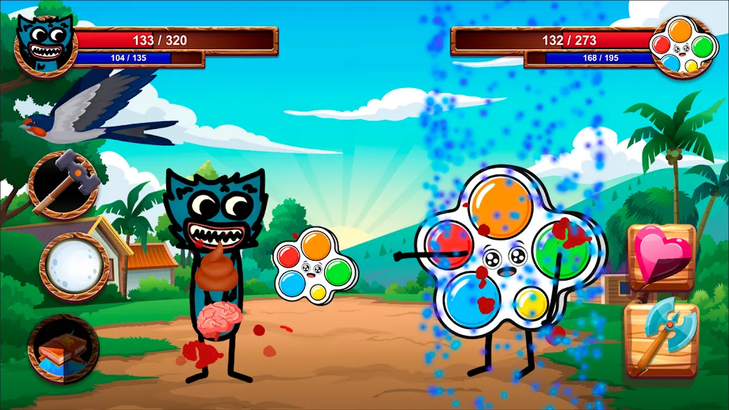 Скачать взлом Cartoon Battle на Андроид — Много денег — скриншот 1