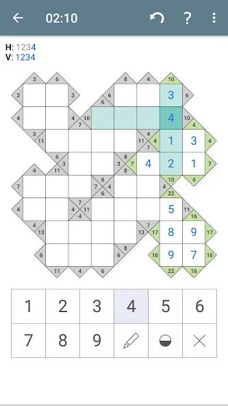 Kakuro (Cross Sums) (Мод Отключена реклама) — скриншот 2