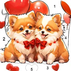 Скачать Dog Coloring, Color by number — Модификация Все цвета открыты