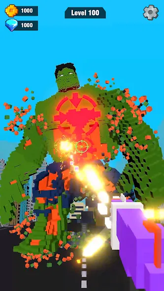 Скачать Pixel Shooting: Craft Demolish MOD APK — Много денег и патронов — скриншот 1