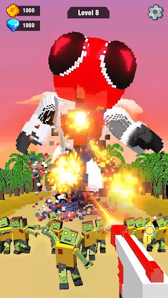 Скачать Pixel Shooting: Craft Demolish MOD APK — Много денег и патронов — скриншот 2