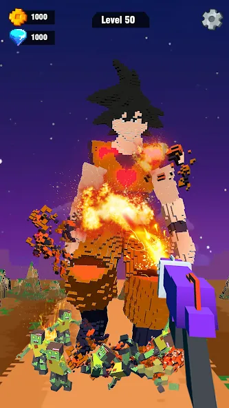 Скачать Pixel Shooting: Craft Demolish MOD APK — Много денег и патронов — скриншот 4