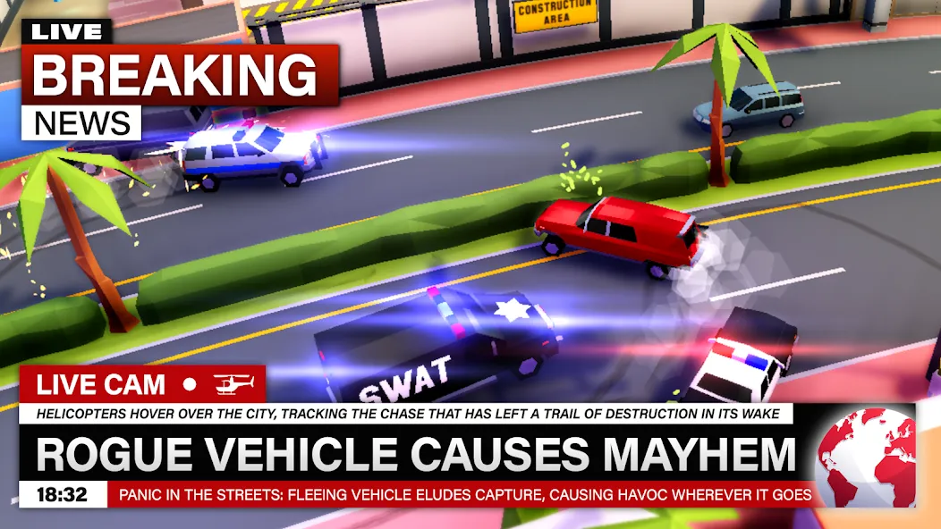 Reckless Getaway 2: Car Chase MOD APK на Android — Много денег — скриншот 1