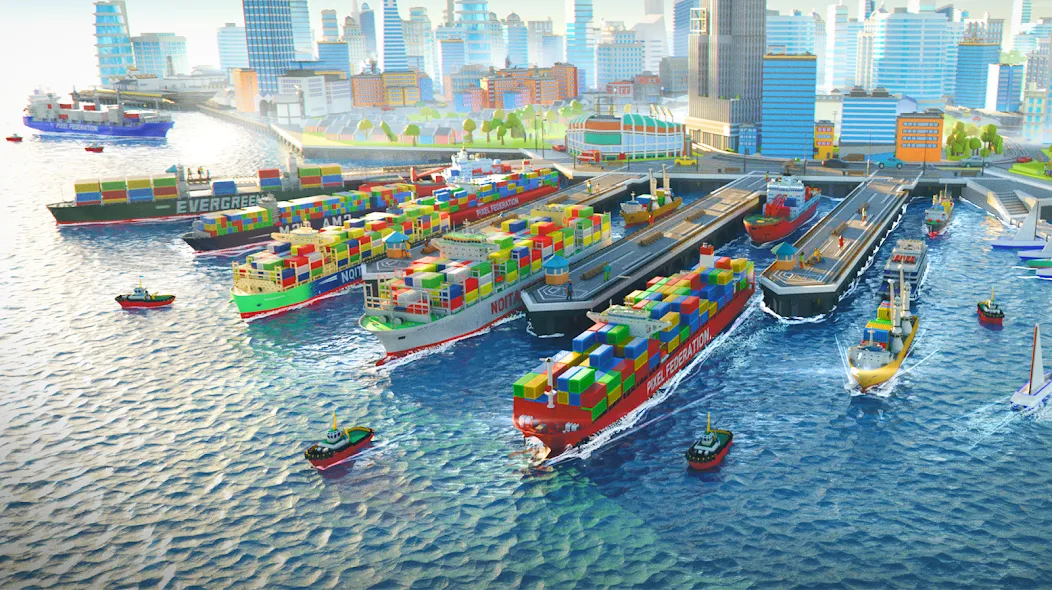 Скачать Port City: Ship Tycoon с модом — Много денег и золота — скриншот 2