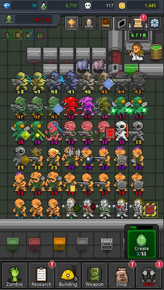 Скачать Grow Zombie VIP : Merge Zombie (Мод: Много денег) на Андроид — скриншот 3