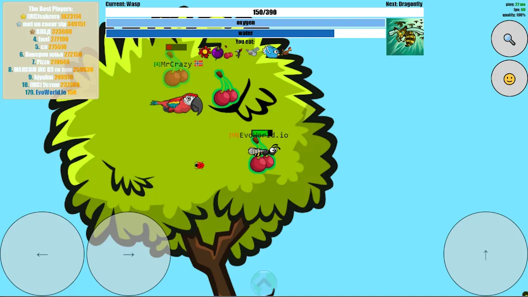 EvoWorld.io MOD APK на Android — Бессмертие и бесконечный опыт — скриншот 2