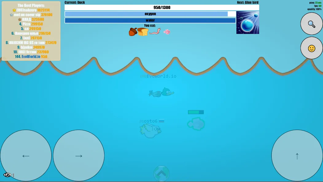 EvoWorld.io MOD APK на Android — Бессмертие и бесконечный опыт — скриншот 3