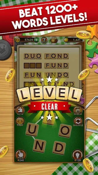 Скачать Word Collect - Word Games Fun MOD APK — Много денег и подсказок — скриншот 2