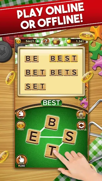 Скачать Word Collect - Word Games Fun MOD APK — Много денег и подсказок — скриншот 4