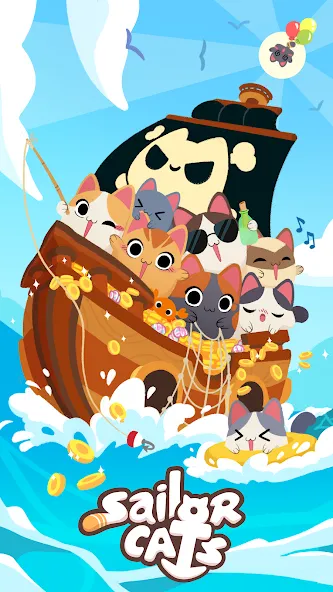 Скачать Sailor Cats на телефон — Много денег и рыбы — скриншот 2