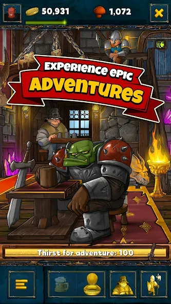 Shakes & Fidget - The RPG на Андроид — Мод Много грибов и денег — скриншот 2