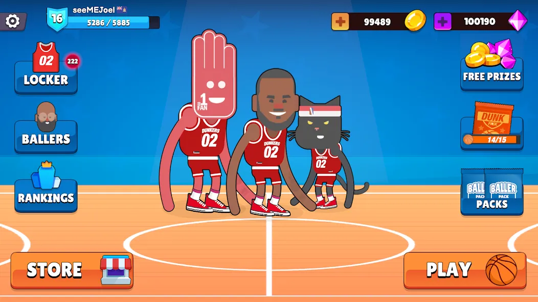 Dunkers 2 MOD APK на Android — Много денег и без рекламы — скриншот 1