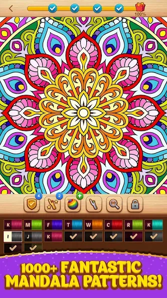 Скачать Cross Stitch Coloring Mandala — Модификация Много денег — скриншот 1