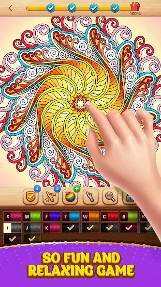Скачать Cross Stitch Coloring Mandala — Модификация Много денег — скриншот 3