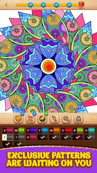 Скачать Cross Stitch Coloring Mandala — Модификация Много денег — скриншот 4