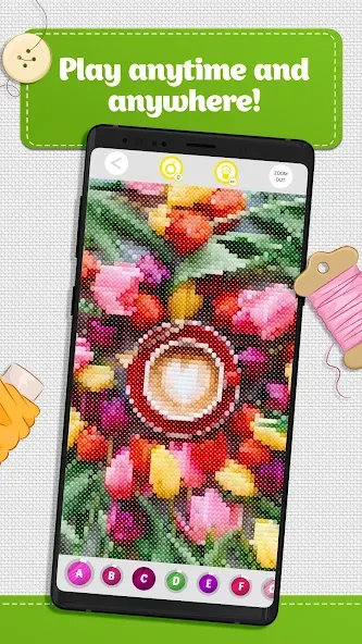 Взломанная Cross Stitch Coloring Art на Андроид — Все разблокировано — скриншот 5