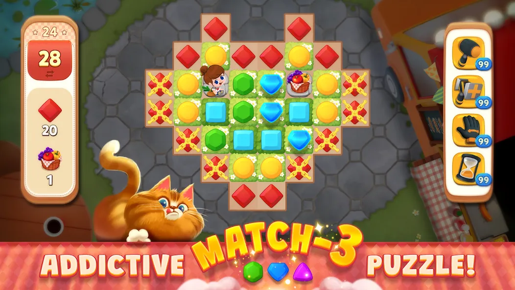Скачать Delish Match : Match3 & Design на телефон — Много денег — скриншот 1