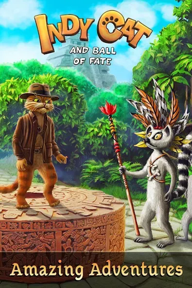Indy Cat: Match 3 Adventure (Мод Много жизней и ходов) — скриншот 3