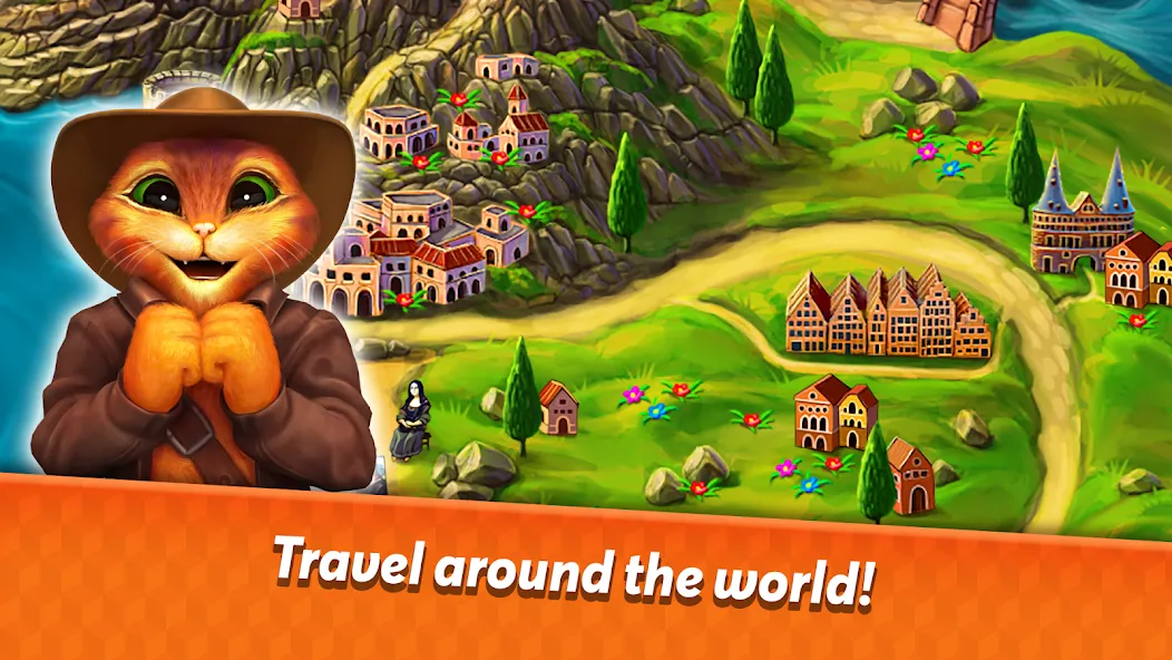 Indy Cat 2: Match 3 game MOD APK — Много жизней и ходов — скриншот 2