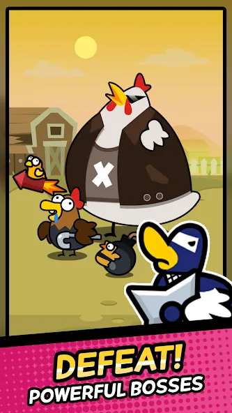 Duck vs Chicken : Idle Defense — Мод: Много денег и кристаллов — скриншот 4