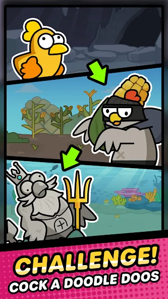 Duck vs Chicken : Idle Defense — Мод: Много денег и кристаллов — скриншот 5