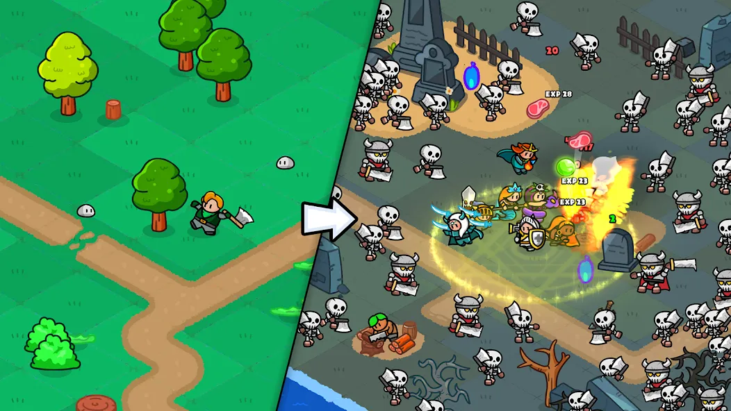 Скачать Rumble Heroes - Adventure RPG на телефон — Много денег и алмазов — скриншот 1