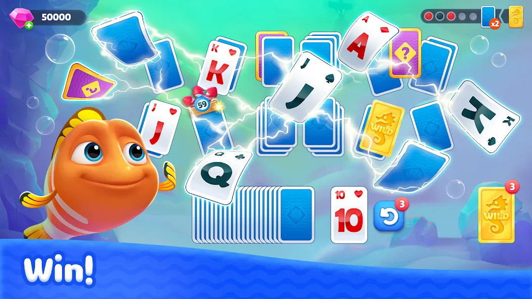Fishdom Solitaire MOD — Много денег на Андроид — скриншот 3