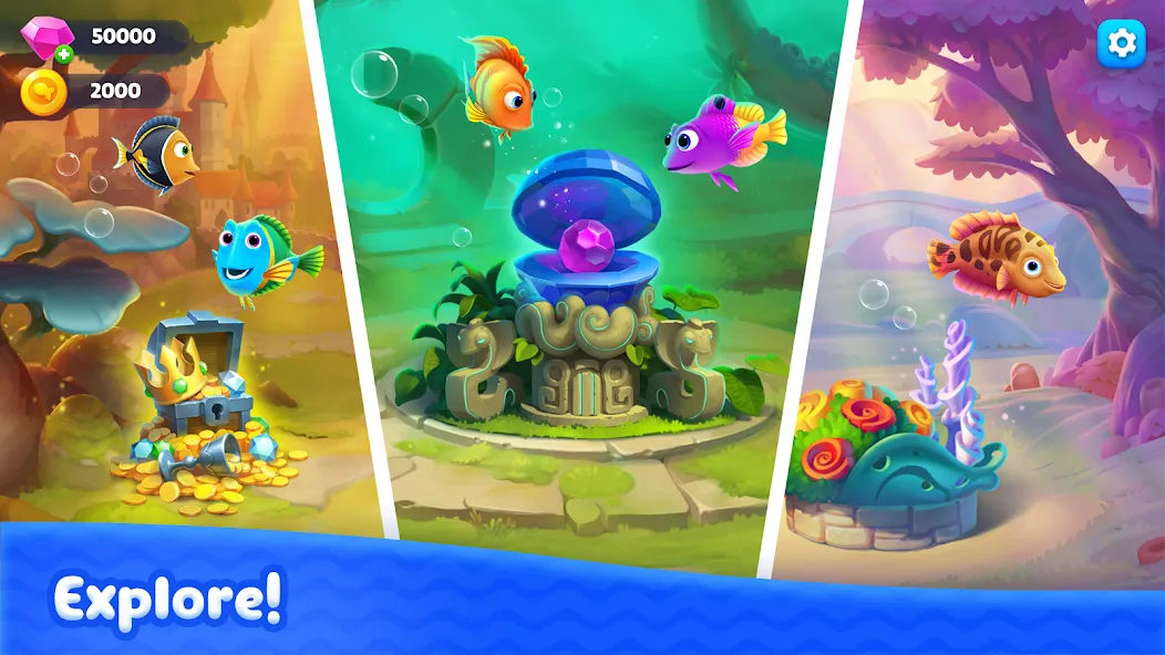 Fishdom Solitaire MOD — Много денег на Андроид — скриншот 5