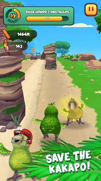 Скачать взломанную Kakapo Run: Animal Rescue Game — Много денег и кристаллов — скриншот 3 Скачать взломанную Kakapo Run: Animal Rescue Game — Много денег и кристаллов — скриншот 3